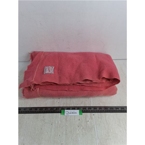 Astoria Pink Wool Blanket - 64" x 66" - Some Fade/Stain