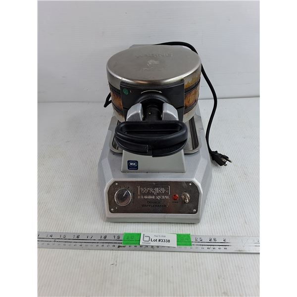 Waring Commercial Double Waffle Maker - Powers On, As Is