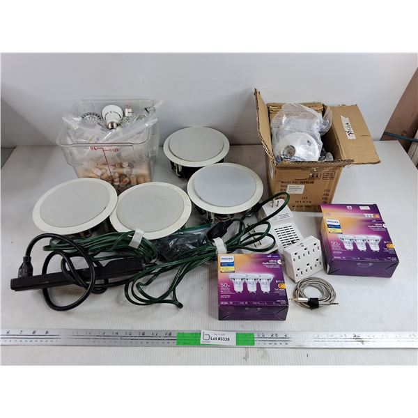 Polka Audio Speakers, Light Bulbs, Wall Plug Adapters, Extension Cords, Light Bulb Sockets