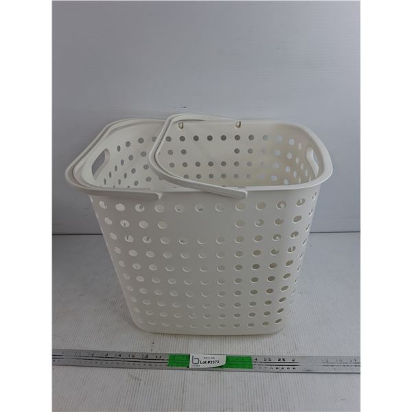 White Laundry Hamper w/Handles