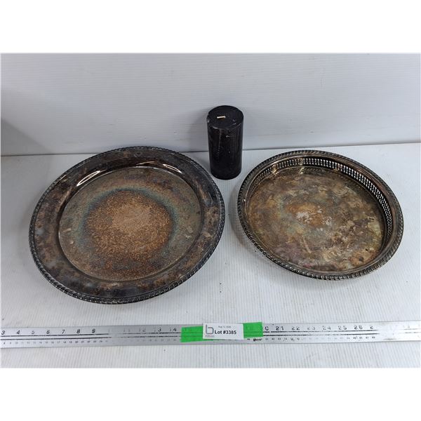 Silver Platters 15" x 12", Candle