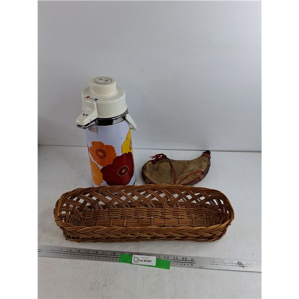 Wicker Basket, Olympic Carafe, Water Flask