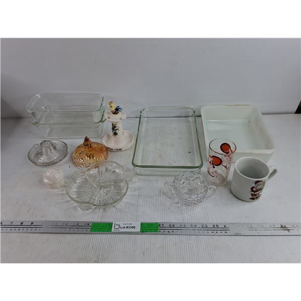 Casserole Dishes, Spoon Stand, Juicer, Salt Shaker, Sugar Bowl, Ceramic Mug, Misc