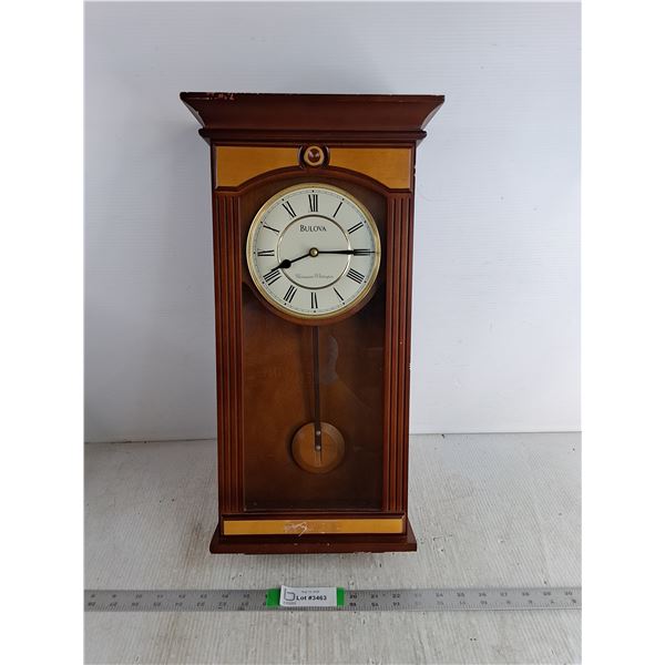 Bulova Grandfather Style Wall Clock 11"x3"x21"