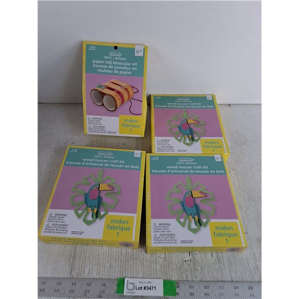 (3) Wood Toucan Craft Kit, Paper Roll Binocular Kit All Appear NIB
