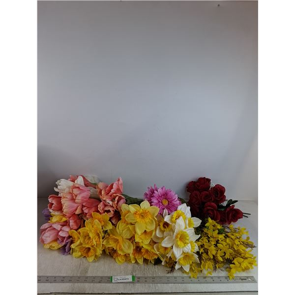 Fake Flowers- Roses, Daffodils, Tulips, Daisy's, Forsythia