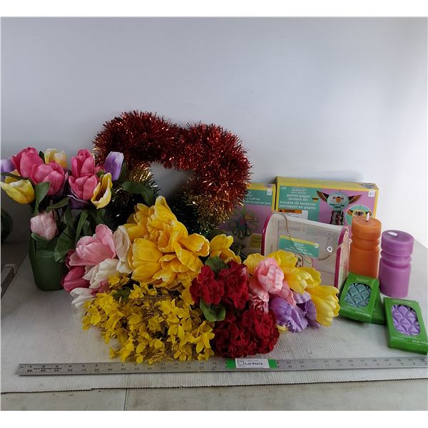 Fake Flowers, Tulips, Forsythia, Bug Catcher Kit, Parrot Paper Lantern Kit, Wood Toucan Kit, (4) Sce