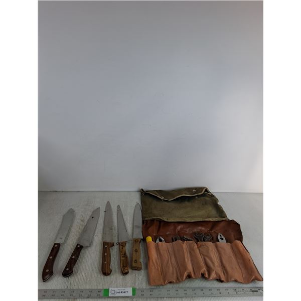 (6) Knives Up To 15", Tool Organizer W/ Contents