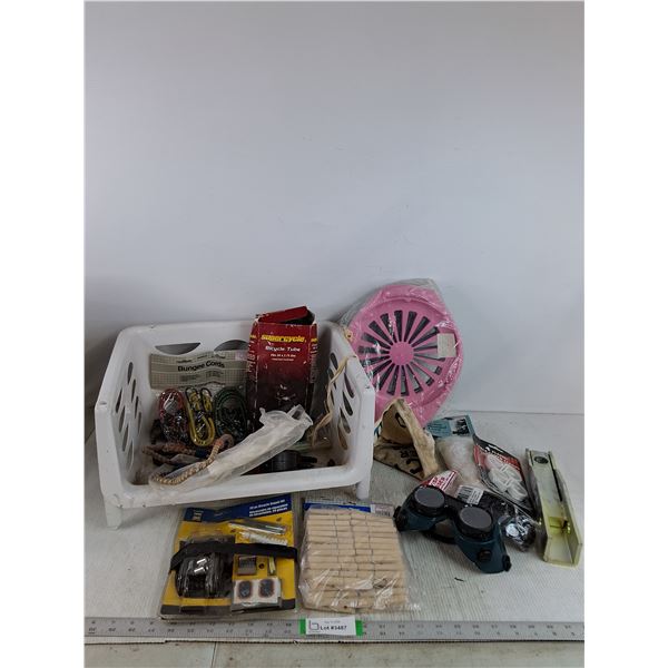 26 pce Bike Repair Kit, Clothes Pins, Safety Glasses, Bungee Cords Bike Tube, Tube Mount, Misc