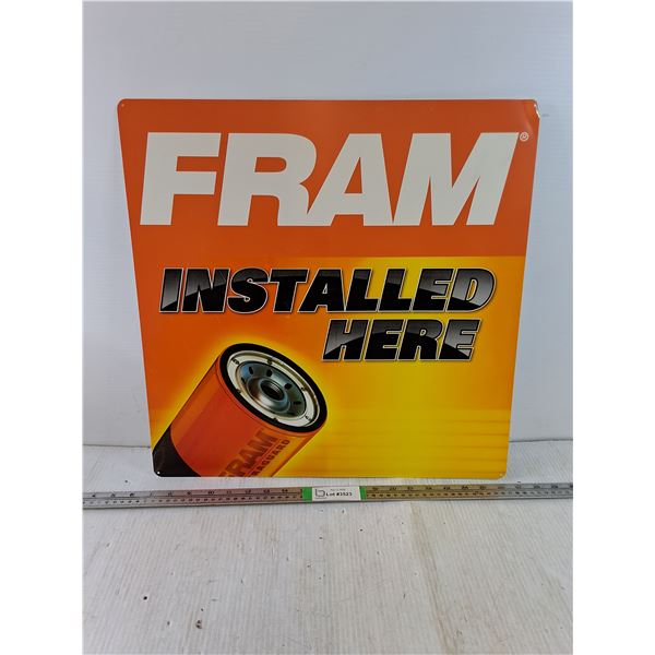 (1) Fram Oil Filter Tin Sign- Single Sided 20"x20"