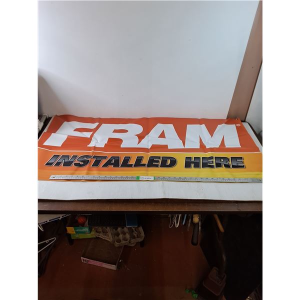(1) Vinyl Fram Oil Filter Advertising Sign-47"x24"