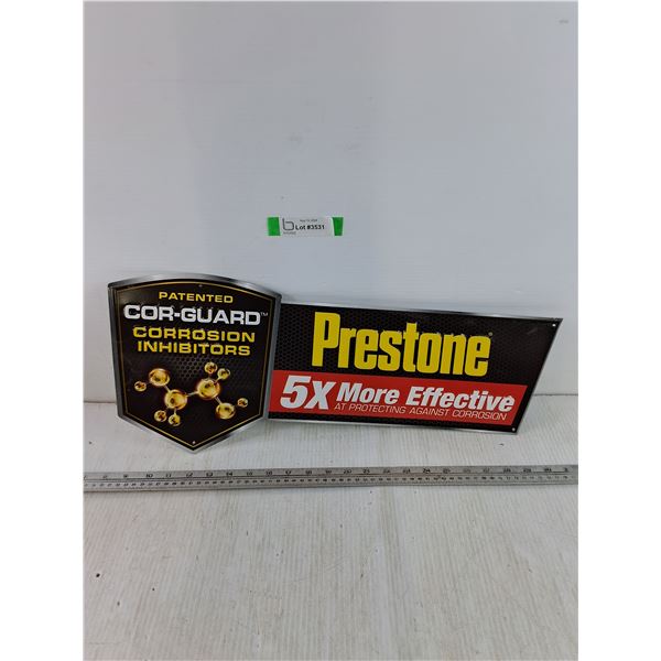 Prestone Cor-Guard Corrosion Protection Metal Sign