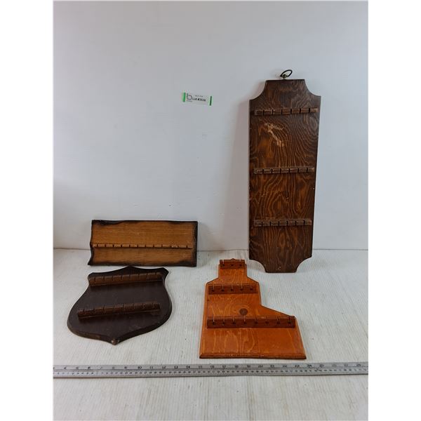 (4) Wooden Commemorative Spoon Racks
