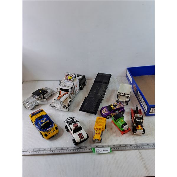 Assorted Kids Vehicle Toys, Cars, Semi-Truck, Thomas The Train Engine, Race Car