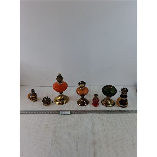 (5) Kerosene Lamps, (1) Lamp Topper, (1) Base