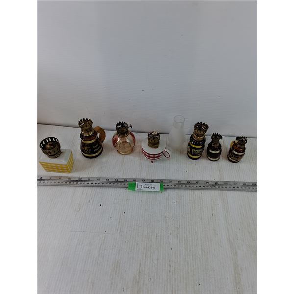 (7) Kerosene Lamps, (1) Glass Chimney
