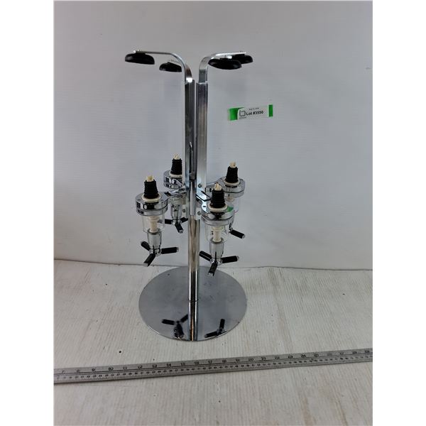 4 Bottle Metal Liquor Dispenser