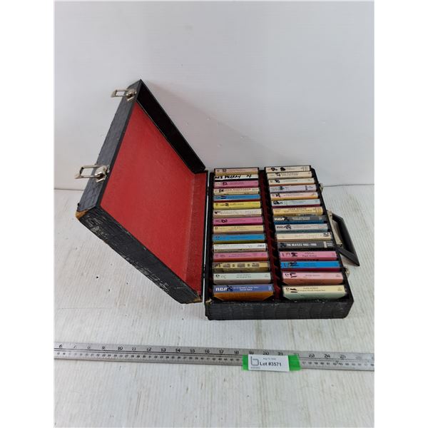 Cassette Carry Case, Rod Stewart, Beatles, Paul Anka, Dean Martin, Carroll Baker