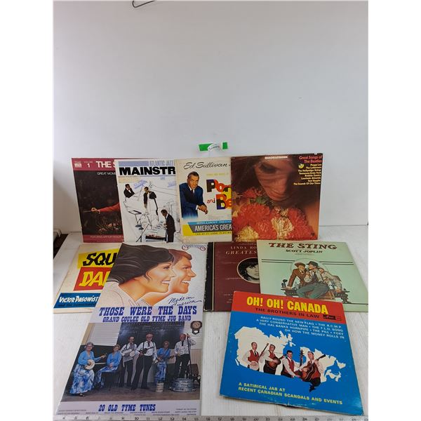 (10) Vinyl Records, Scott Joplin, The Beatles, Linda Ronstadt, Carpenters