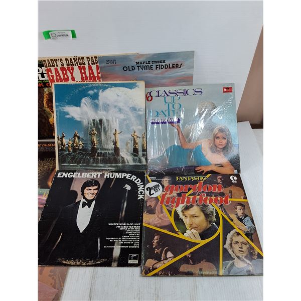 (12) Vinyl Records, Gordon Lightfoot, James Last, Gaby Haas, Cottonpickers, Gary Wright