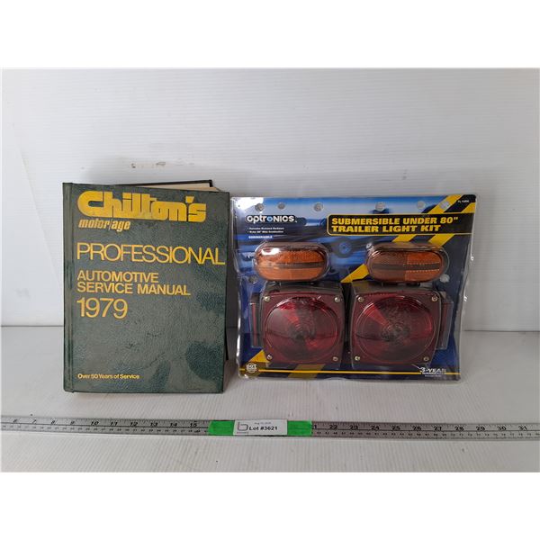 Chilton's 1979 Auto Service Manual & Trailer Light Kit- NIB