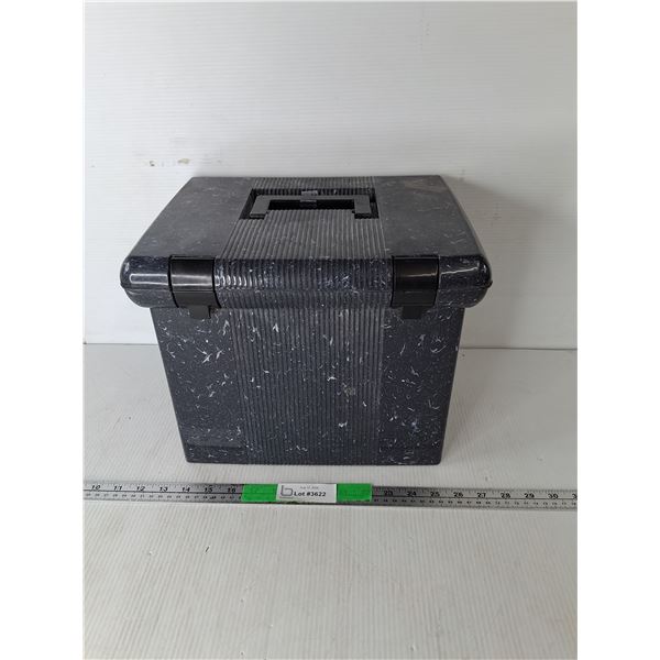 Plastic Storage Case 13.5" x 10.5" x 11"& File Folders- Can't Ship