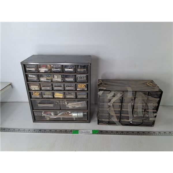 Plastic & Metal Storage Containers with Drawers & Contents up to 12" x 6" x 13"