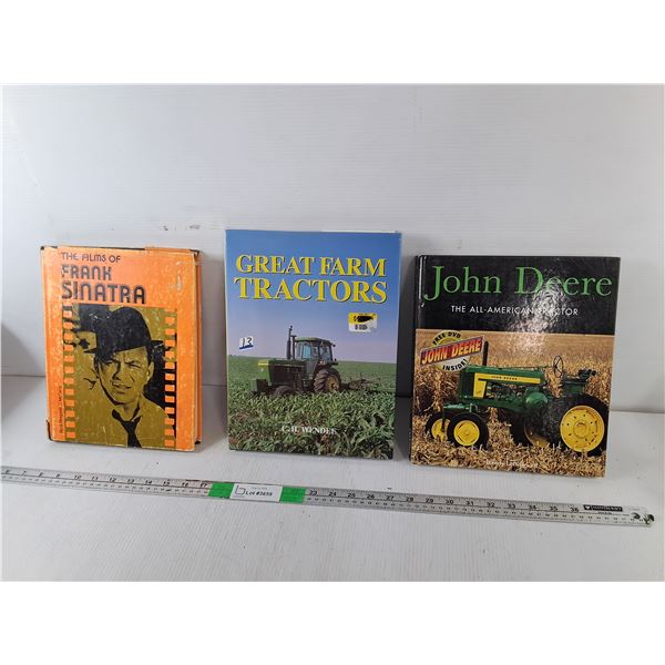 (3) Books- The Films of Frank Sinatra, Great Farm Tractors, John Deere