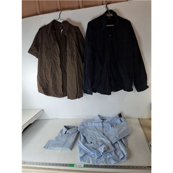 (4) Men's Dress Shirts/Tshirt- S & L