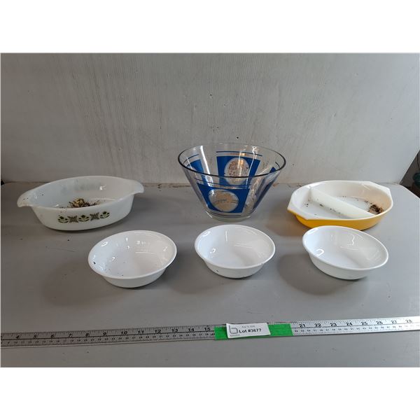 Fire King Casserole Dish, Pyrex Serving Dish, Bowls Up to 10.25" Diameter