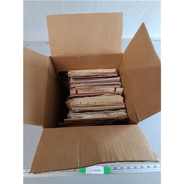 Box of Vintage 45 Records- Hank Snow, Dusty Springfield, Cyndi Lauper, Misc.
