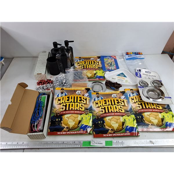 Soap Dispensers, Sink Strainers, Greatest Stars Magazines, Dry Paws Litter Pan, Loot Bags, Misc