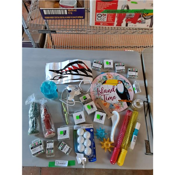 Candles, Car Decals, Glue Gun, Bubbles, Staples Set, Misc
