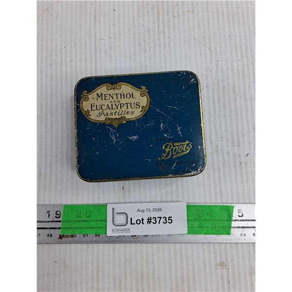 Vintage Boots Menthol & Eucalyptus Pastilles Tin Can
