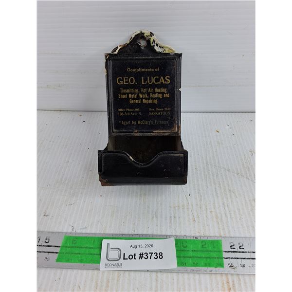 Vintage Wall Matchbox Holder