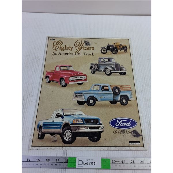 Ford Truck Metal Sign 12.5"x16"