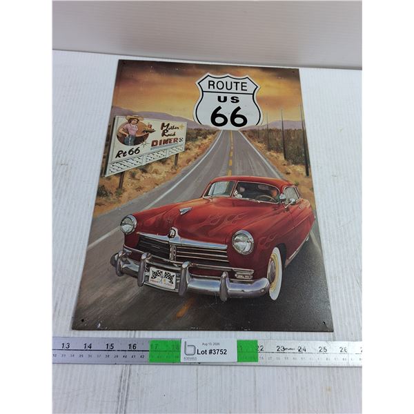 Route 66 Metal Sign 12"x17"