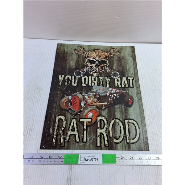 Rat Rod Metal Sign
