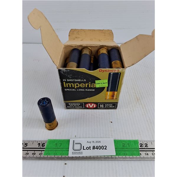 *^ Dynawad 25 Shotshells Imperial Special Long Range 16 Gauge, PICKUP ONLY, PAL REQUIRED