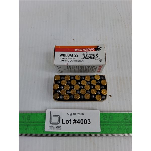 *^ Winchester Wildcat 22 High Velocity Rimfire Cartridges, PICKUP ONLY, PAL REQUIRED