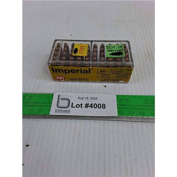 *^iVi Imperial 22 Long Tifle Hollow Point Rimfire Cartridges - PICKUP ONLY, PAL REQUIRED