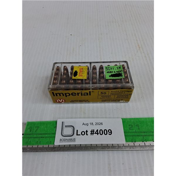 *^iVi Imperial 22 Long Tifle Hollow Point Rimfire Cartridges - PICKUP ONLY, PAL REQUIRED