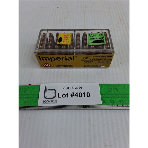 *^iVi Imperial 22 Long Tifle Hollow Point Rimfire Cartridges - PICKUP ONLY, PAL REQUIRED