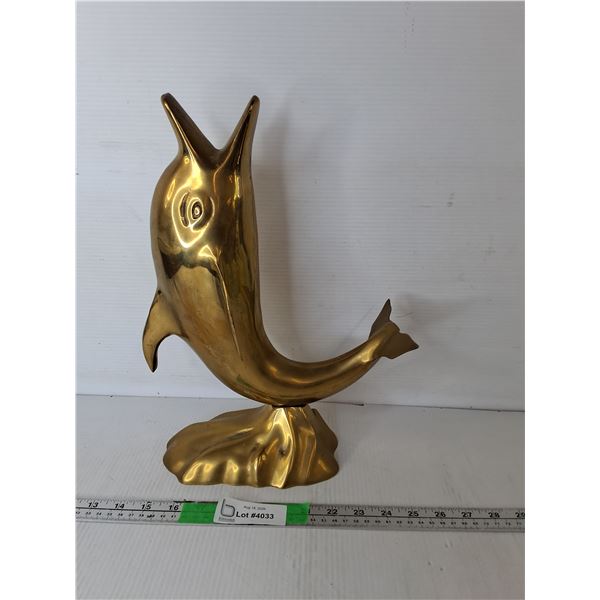 Brass Decorative Dolphin 14.25" Tall