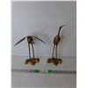 Image 1 : (2) Brass Crane Figurines Up to 13.5"