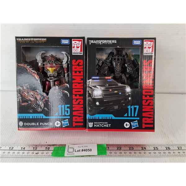 Transformers Double Punch & Decepticon Hatchet Figurines, NIB