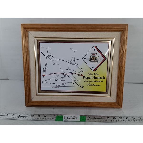 Wall Mounted Saskatchewan Map/Clock 16.5" x 13.75"
