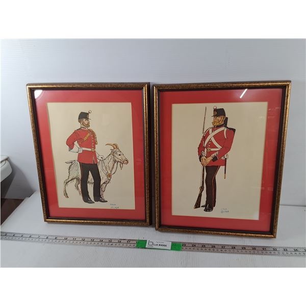 (2) Framed British Military Prints 16" x 13"