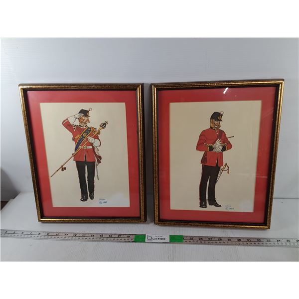 (2) Framed British Military Prints 16" x 13"