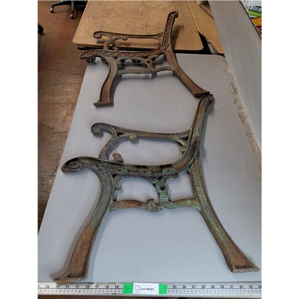 (2) Vintage Cast Iron Bench Ends 30.5" Tall- Can't Ship